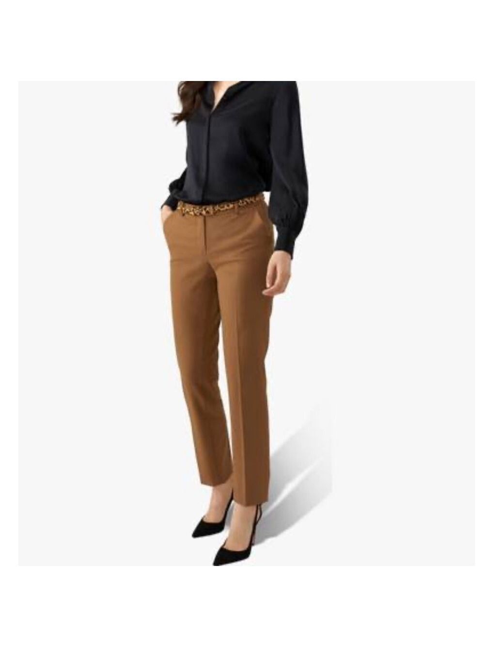 NWT Pure Coll. Slim Leg Wool-Blend Pant Camel 2P